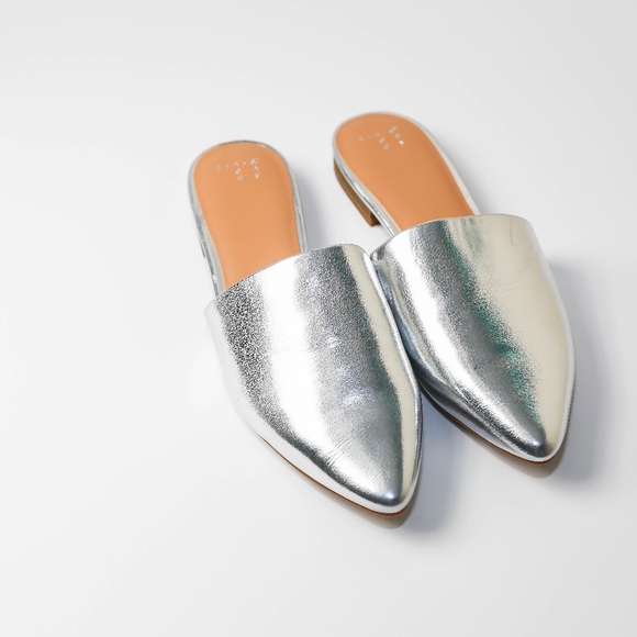 a new day Shoes - Metallic Silver Junebug Flat Slip on Loafers